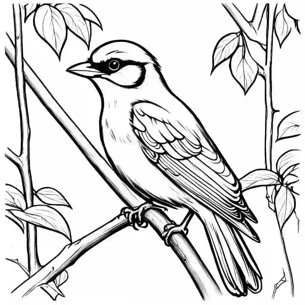 Birds in Trees coloring pages